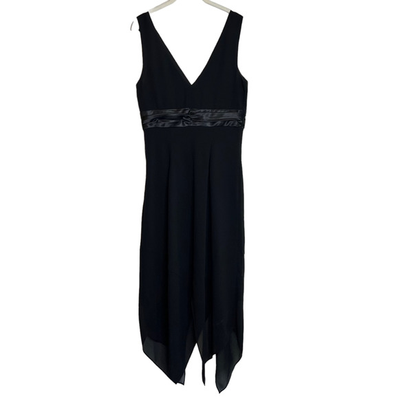 Signature by Robbie Bee Womens Cocktail Dress Sz 8 Black Sleeveless Rhinestones - Picture 4 of 8